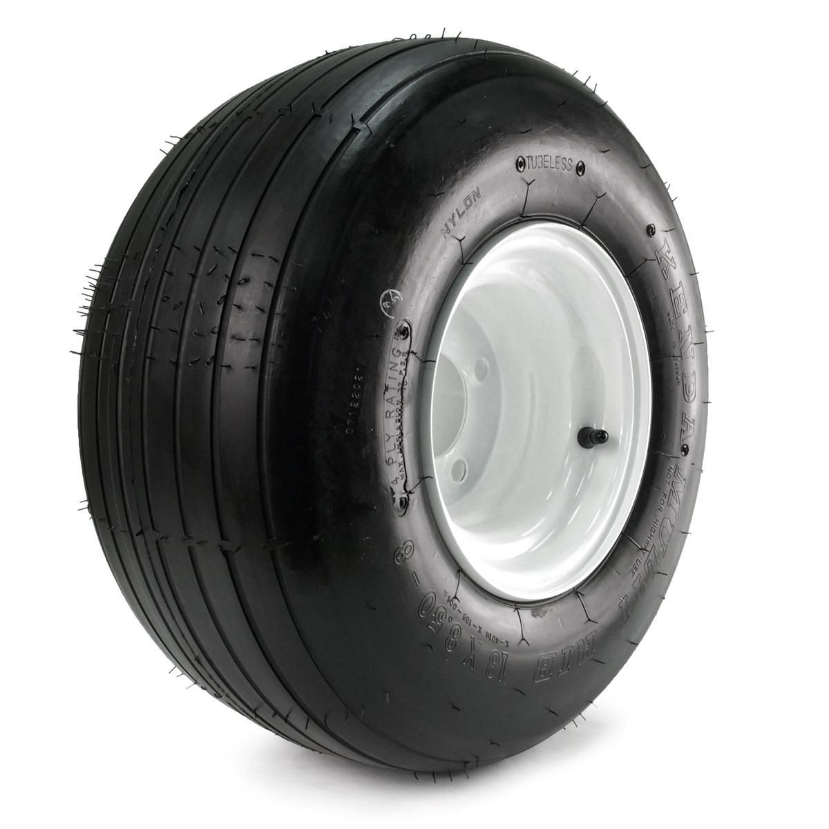 Kenda K401 Rib 18-8.50-8 4-Ply 4/4 White 8X7 Beadlock Wheel Golf Cart Wheel & Tire Assembly