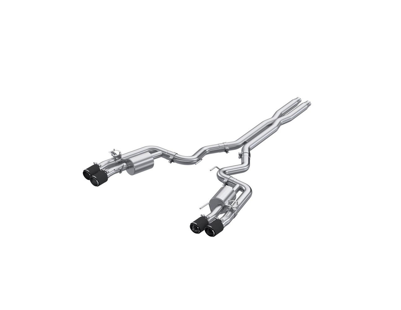 MBRP Armor Pro Active 3" Cat-Back Exhaust System w/ 4" Quad Carbon Fiber Tips :: 2024-2025 Ford Mustang GT w/ Active Exhaust