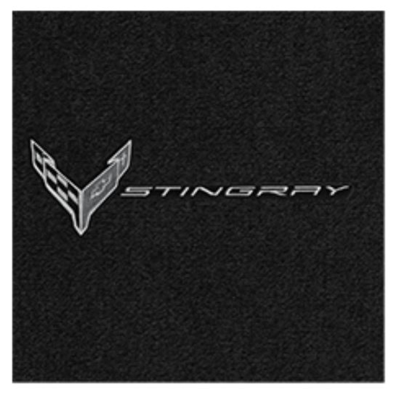 Lloyd Front Ultimat Trunk Mat, Black w/ Monochromatic C8 Corvette Flag Logo & "Stingray" :: 2020-2025 C8 Corvette