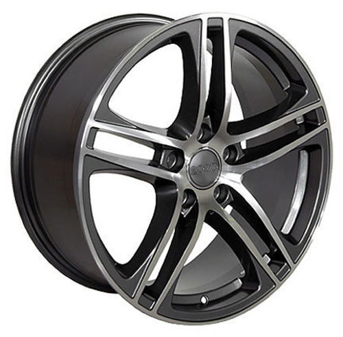 17" Fits Audi - R8 Wheel - Gunmetal Mach'd Face 17x7.5