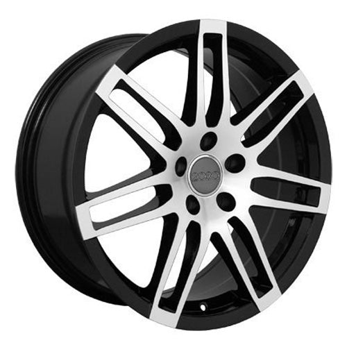 18" Fits Audi - New RS4 Style Wheel - Black Mach'd Face 18x8