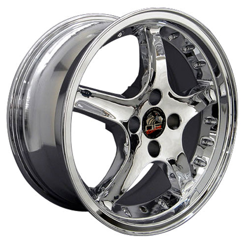 17" Fits Ford - Mustang Cobra R Deep Dish Wheel - Chrome with Rivets 17x8