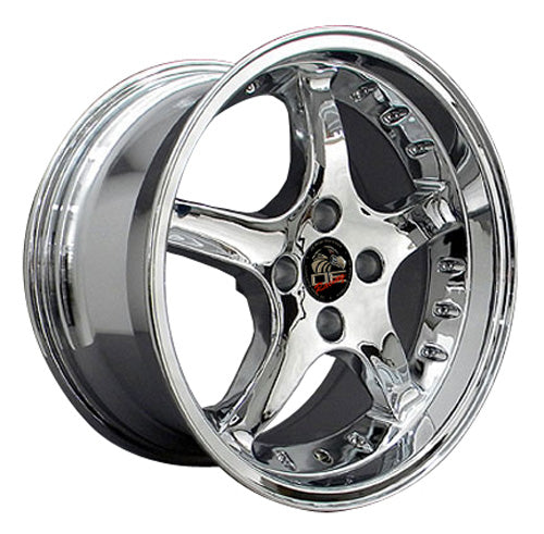 17" Fits Ford - Mustang Cobra R Deep Dish Wheel - Chrome with Rivets 17x9
