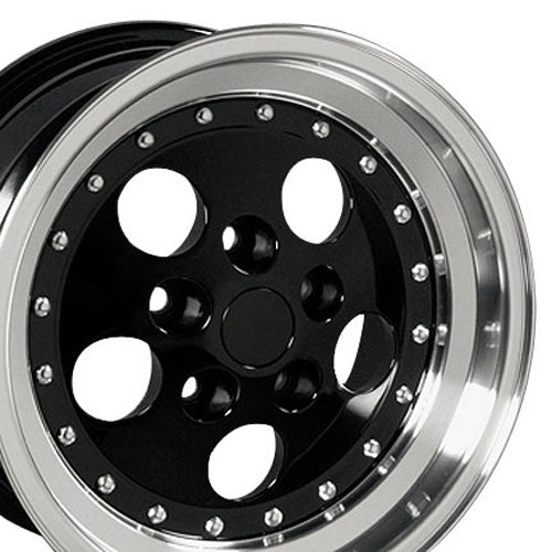 15" Fits Jeep - Wrangler Wheel - Black Mach'd Lip 15x8