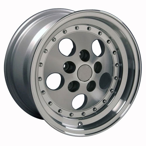 15" Fits Jeep - Wrangler Style Wheel - Silver Mach'd Face 15x8