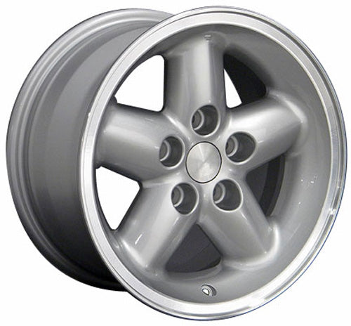 15" Fits Jeep - Wrangler Style Wheel - Silver Mach'd Lip 15x8