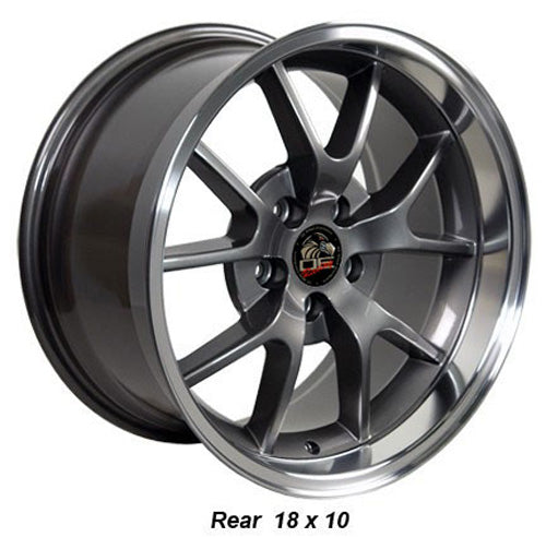 18" Fits Ford - Mustang FR5 Wheel - Anthracite Mach'd Lip 18x10