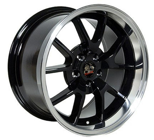 18" Fits Ford - Mustang FR5 Wheel - Black Mach'd Lip 18x10
