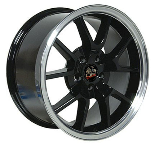 18" Fits Ford - Mustang FR5 Wheel - Black Mach'd Lip 18x9
