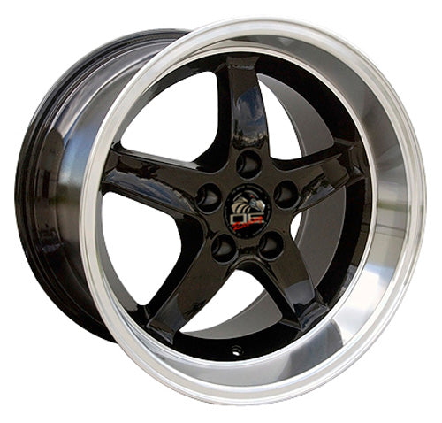 17" Fits Ford - Mustang Cobra R Deep Dish Wheel - Black Mach'd Lip 17x10.5