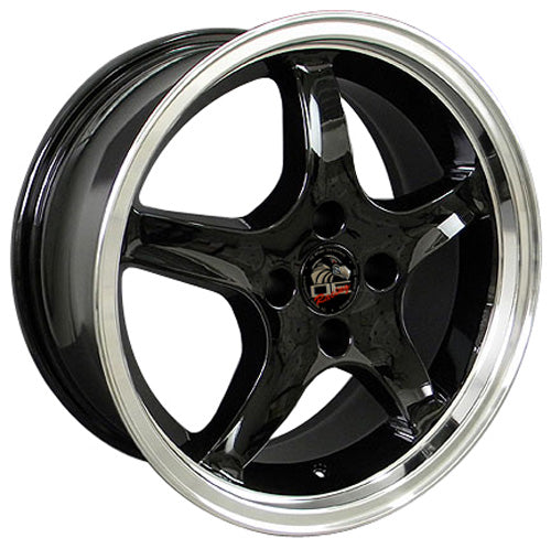 17" Fits Ford - Mustang Cobra R Deep Dish Wheel - Black Mach'd Lip 17x8