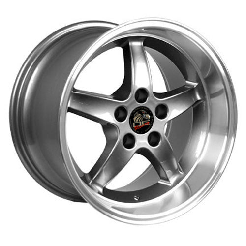 17" Fits Ford - Mustang Cobra R Deep Dish Wheel - Gunmetal Mach'd Lip 17x10.5