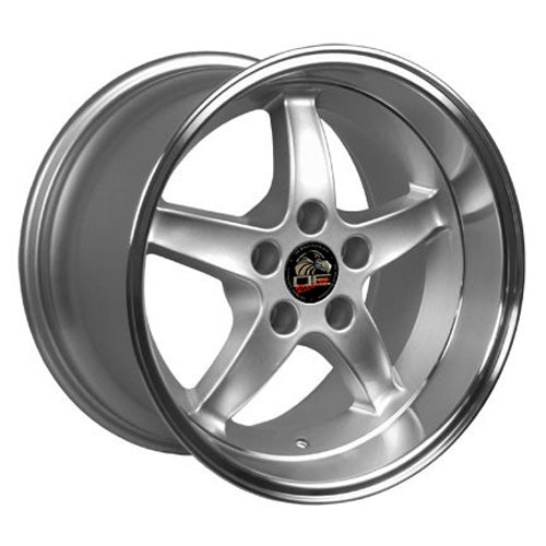 17" Fits Ford - Mustang Cobra R Deep Dish Wheel - Silver Mach'd Lip 17x10.5