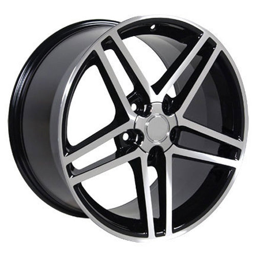 19" Fits Corvette - C6 Z6 Wheel - Black Mach'd Face 19x10