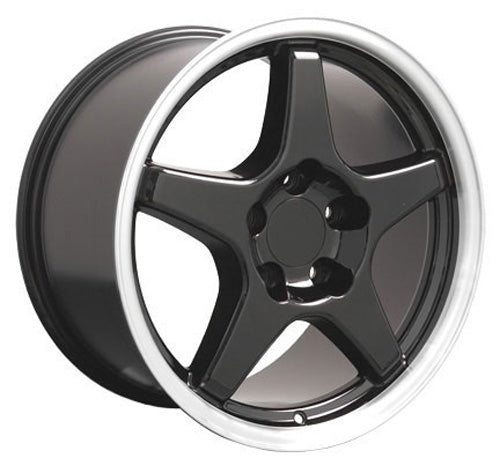 17" Fits Chevrolet - Corvette ZR1 Wheel - Black Mach'd Lip 17x9.5