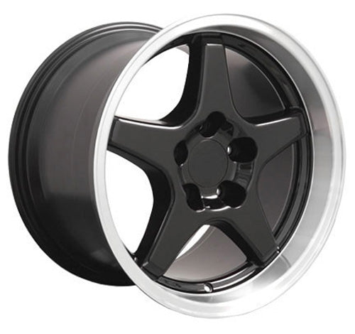 17" Fits Chevrolet - Corvette ZR1 Wheel - Black Mach'd Lip 17x11