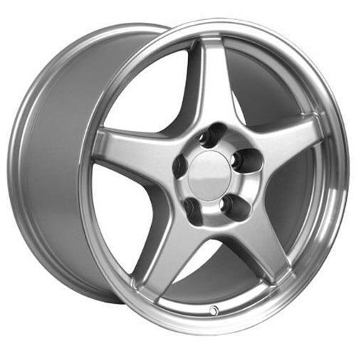 17" Fits Corvette - ZR1 Style Wheel - Silver Mach'd Lip 17x9.5