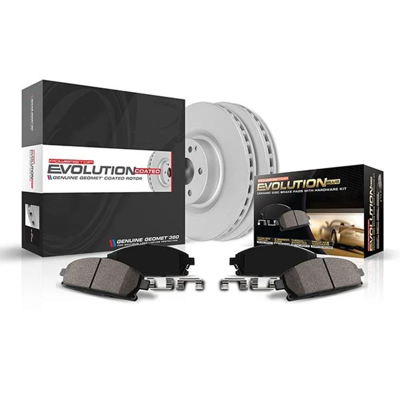PowerStop Z17 Evolution Geomet Coated Front Brake Kit:: 2015-2020 Ford Mustang V6 & EcoBoost w/ 2 Piston Front Calipers
