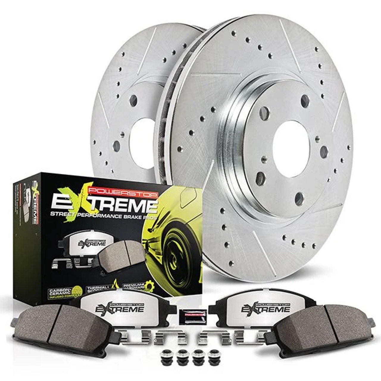 PowerStop Z26 Street Warrior Front Brake Kit :: 2015-2020 Ford Mustang GT & EcoBoost w/ 4 Piston Front Calipers